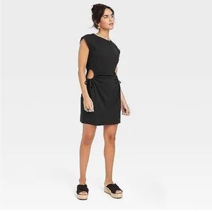 Women's Short Sleeve Skater Dress - Universal Thread Black L